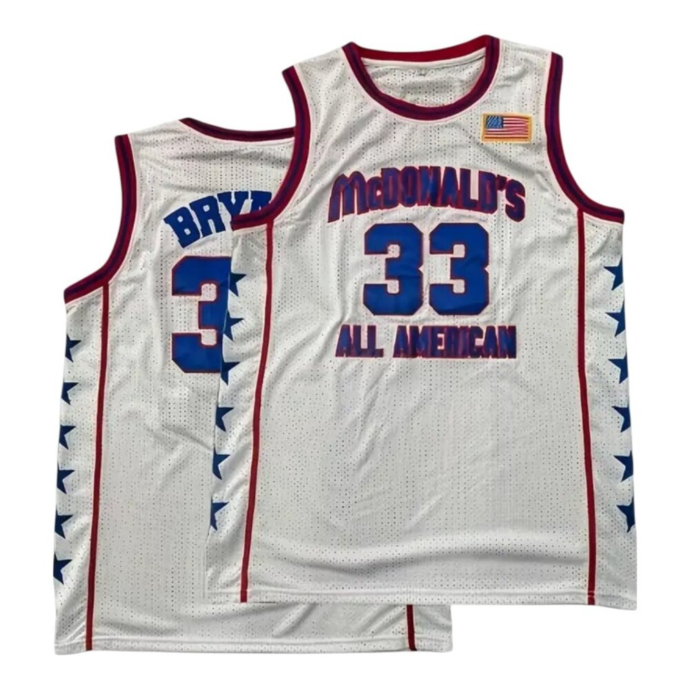 Kobe Bryant #33 Mcdonald's All American Stitched Basketball Jersey Men's White